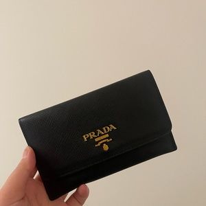 Prada black card wallet